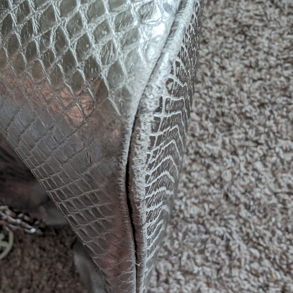 Michael Kors, Frankie Metallic Python Embossed Leather Bag - Picture 8 of 11